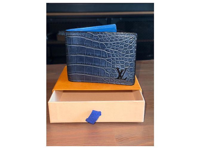 Louis Vuitton Cartera Múltiple Alligator (Azul) Azul oscuro - vista 5