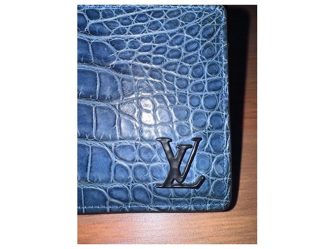 Louis Vuitton Cartera Múltiple Alligator (Azul) Azul oscuro - vista 9