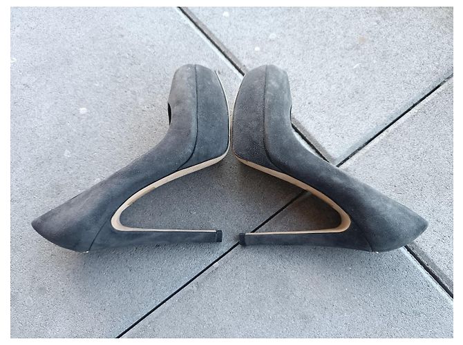 Dior High Heels aus grauem Leder mit CD Logo Größe 36 - Ansicht 10