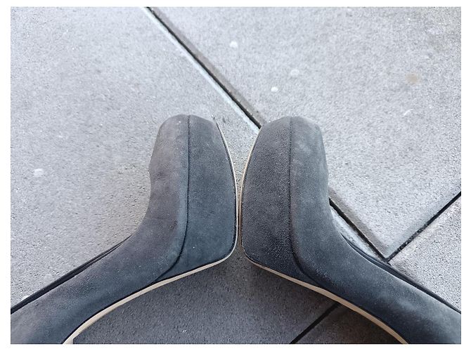 Dior High Heels aus grauem Leder mit CD Logo Größe 36 - Ansicht 11