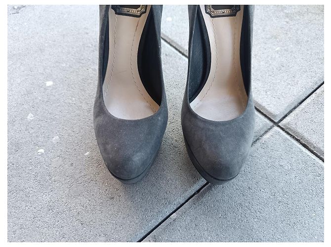 Dior High Heels aus grauem Leder mit CD Logo Größe 36 - Ansicht 2