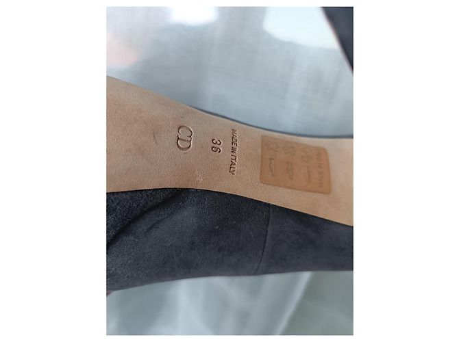 Dior High Heels aus grauem Leder mit CD Logo Größe 36 - Ansicht 3