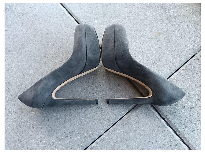 Dior High Heels aus grauem Leder mit CD Logo Größe 36 - Ansicht 7