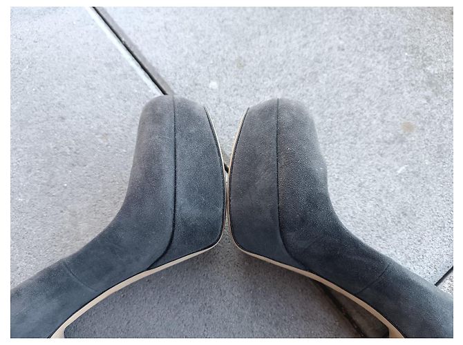Dior High Heels aus grauem Leder mit CD Logo Größe 36 - Ansicht 8