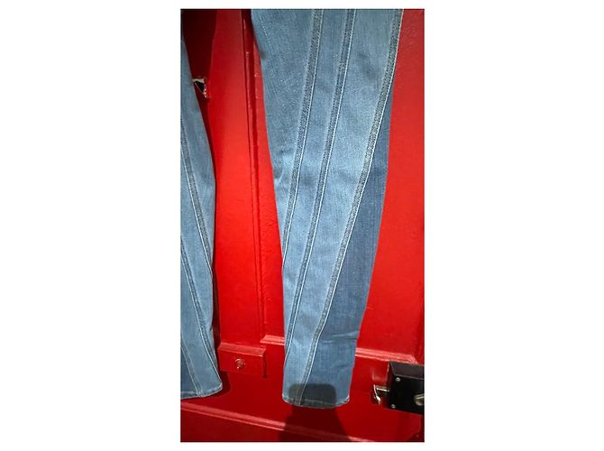 Vaqueros Skinny Thierry Mugler Azul Claro Algodón - vista 2