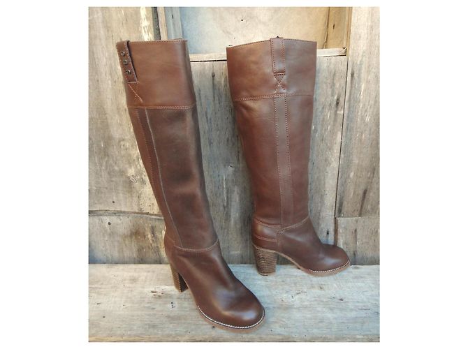 Botas See by Chloé de piel marrón Castaño - vista 2