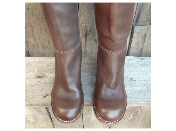 Botas See by Chloé de piel marrón Castaño - vista 3