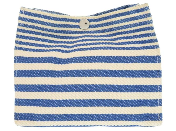 Hermès Bolsa de algodón a rayas Hermes Azul Crudo - vista 2