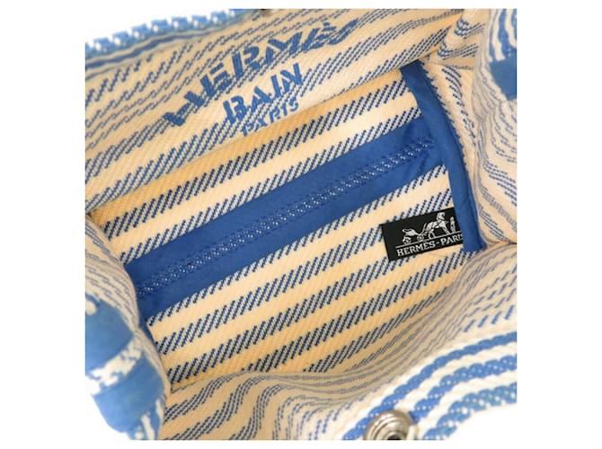 Hermès Bolsa de algodón a rayas Hermes Azul Crudo - vista 6