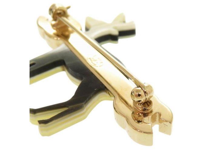 Spilla con motivo di renna Chanel Rosa Beige D'oro - vista 6