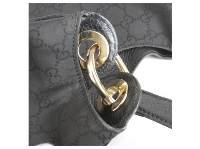 Borsa a spalla in nylon nero Gucci - vista 13