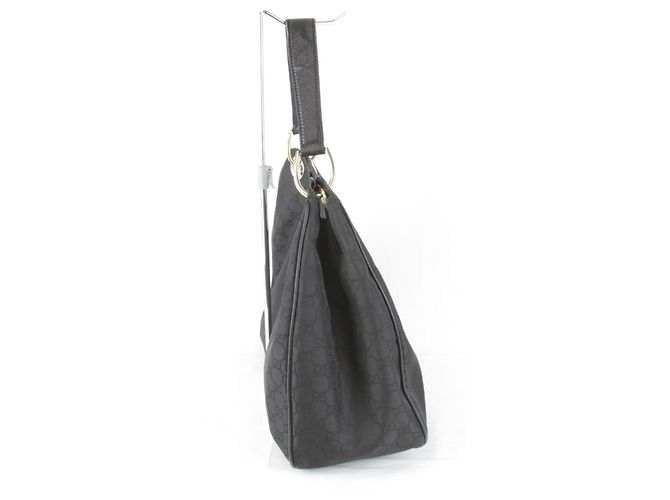 Borsa a spalla in nylon nero Gucci - vista 3
