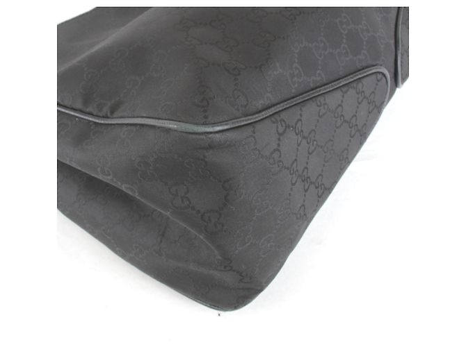 Borsa a spalla in nylon nero Gucci - vista 4
