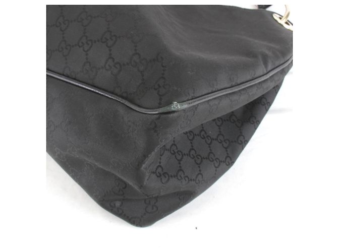 Borsa a spalla in nylon nero Gucci - vista 5