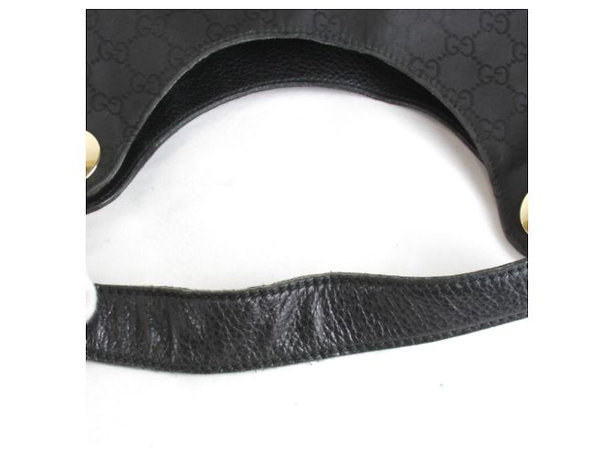 Borsa a spalla in nylon nero Gucci - vista 7