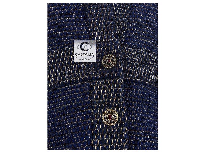 Chanel París / Egipto Chaqueta Celestial Gleam con Botones CC Gripoix 36 FR Azul marino - vista 12