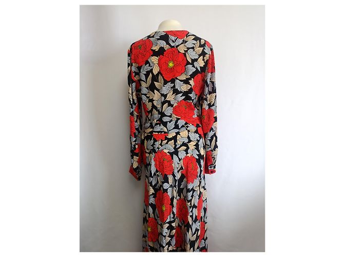 Abito maxi stampato floreale Diane Von Furstenberg in viscosa multicolore - vista 10
