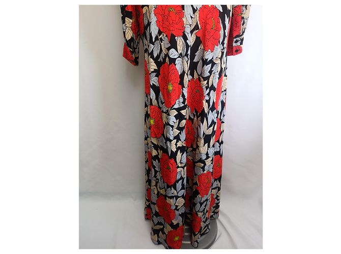 Abito maxi stampato floreale Diane Von Furstenberg in viscosa multicolore - vista 11