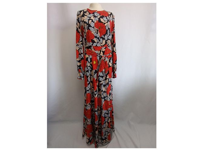 Abito maxi stampato floreale Diane Von Furstenberg in viscosa multicolore - vista 7