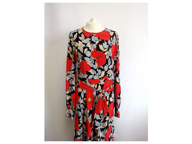 Abito maxi stampato floreale Diane Von Furstenberg in viscosa multicolore - vista 9