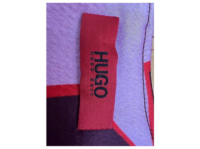 Abito stampato Hugo Boss al ginocchio in viscosa multicolore Bianco Crudo - vista 14