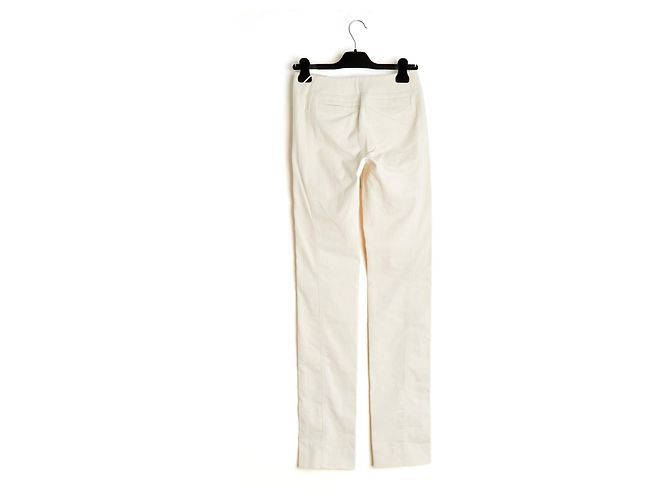 Chanel 2008 Slim Jeans Hose FR36 Ecru Baumwolle Denim Bootcut Jeans US27 Roh - Ansicht 4