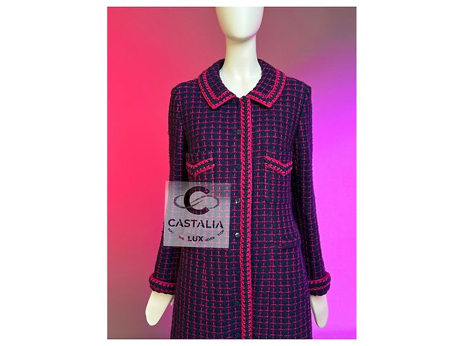 Chanel 2000 Couture Tweed Coat with CC Cube Buttons Multiple colors - view 10