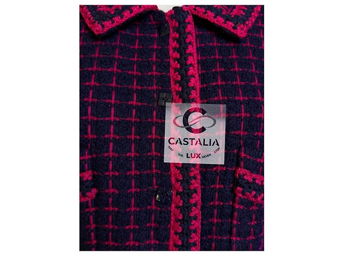 Chanel 2000 Couture Tweed Coat with CC Cube Buttons Multiple colors - view 11