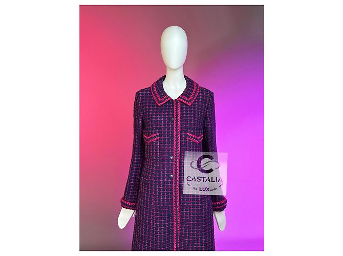 Chanel 2000 Couture Tweed Coat with CC Cube Buttons Multiple colors - view 13