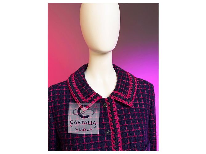 Chanel 2000 Couture Tweed Coat with CC Cube Buttons Multiple colors - view 14