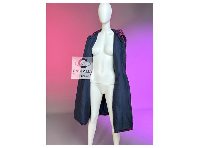 Chanel 2000 Couture Tweed Coat with CC Cube Buttons Multiple colors - view 15