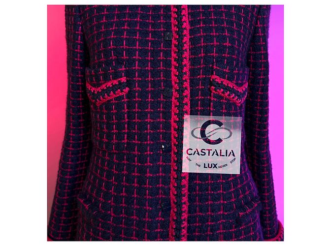 Chanel 2000 Couture Tweed Coat with CC Cube Buttons Multiple colors - view 16