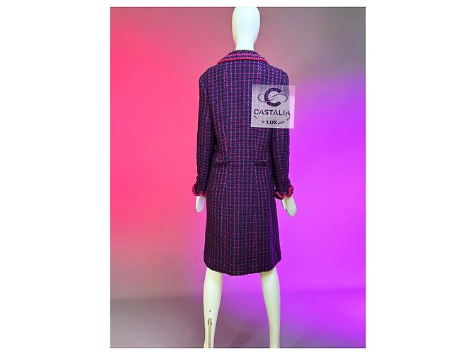 Chanel 2000 Couture Tweed Coat with CC Cube Buttons Multiple colors - view 17