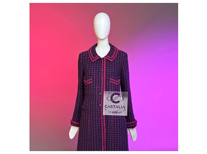 Chanel 2000 Couture Tweed Coat with CC Cube Buttons Multiple colors - view 2