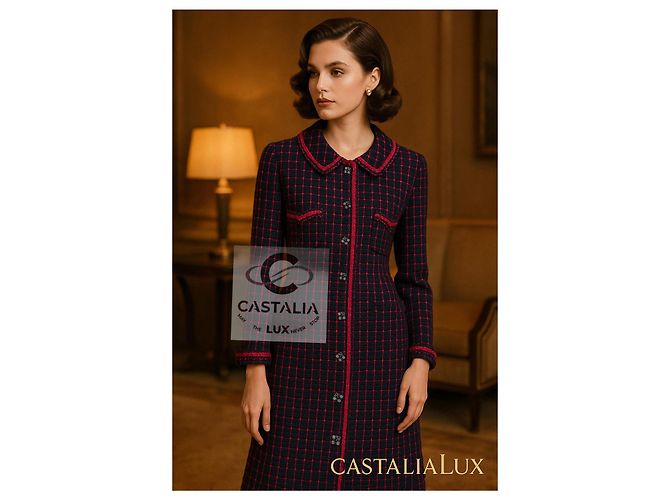 Chanel 2000 Couture Tweed Coat with CC Cube Buttons Multiple colors - view 5