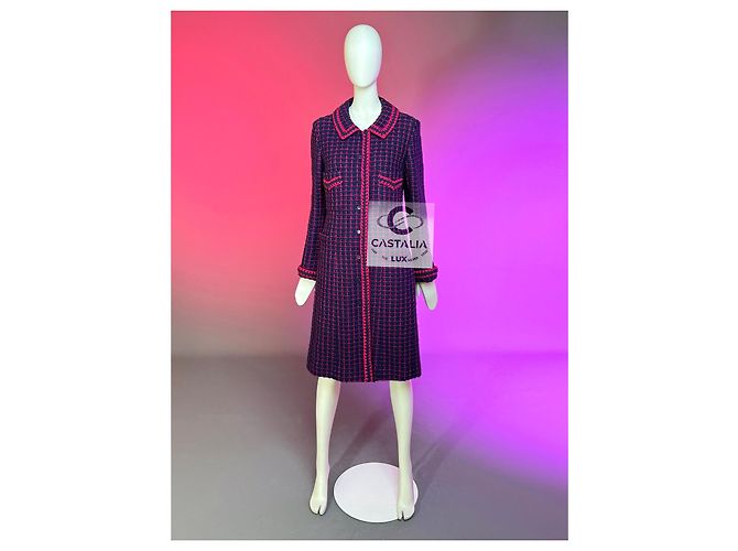 Chanel 2000 Couture Tweed Coat with CC Cube Buttons Multiple colors - view 6