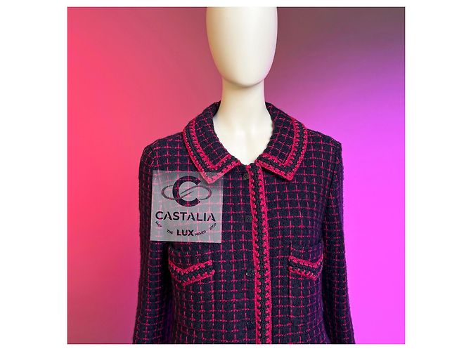 Chanel 2000 Couture Tweed Coat with CC Cube Buttons Multiple colors - view 7