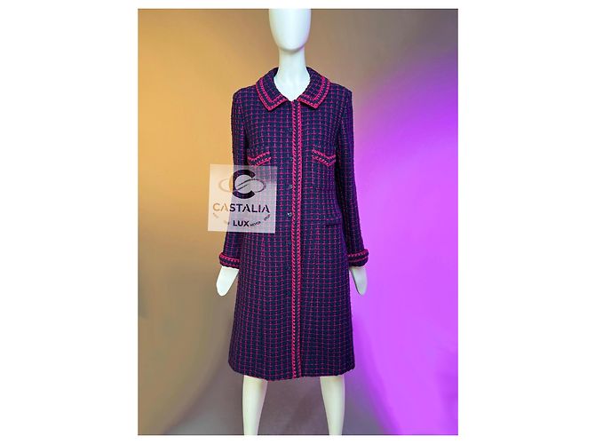 Chanel 2000 Couture Tweed Coat with CC Cube Buttons Multiple colors - view 8