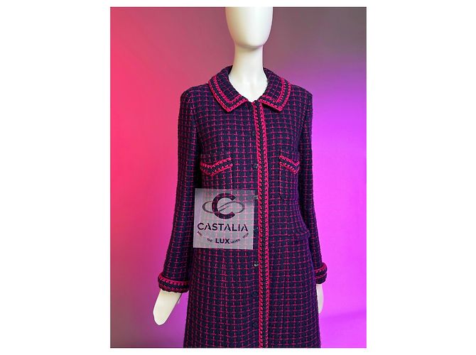 Chanel 2000 Couture Tweed Coat with CC Cube Buttons Multiple colors - view 9