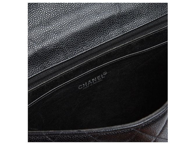 Timeless Chanel 2005 Große Klassische CC Tasche Schwarz Silber Zeitlos Klassisch Maxi - Ansicht 7