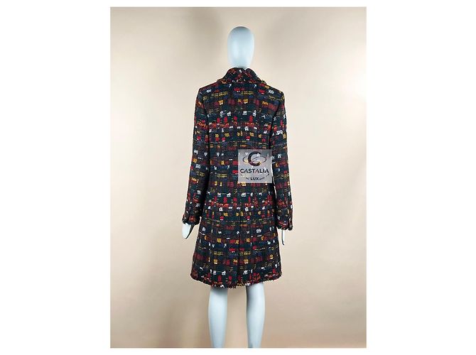 Chanel Abrigo de tweed Relic París / Edimburgo con botones CC Gripoix 42 FR Multicolor - vista 13
