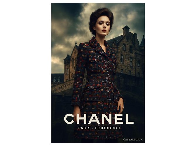 Chanel Abrigo de tweed Relic París / Edimburgo con botones CC Gripoix 42 FR Multicolor - vista 3