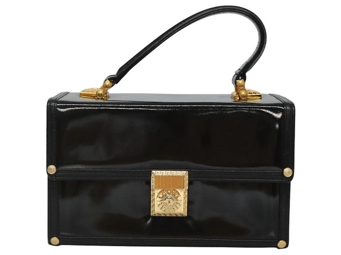 Borsa Vanity VERSACE Smalto Nero Oro Auth bs26705 D'oro - vista 13