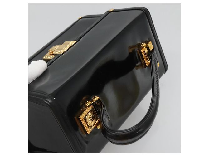 Borsa Vanity VERSACE Smalto Nero Oro Auth bs26705 D'oro - vista 6