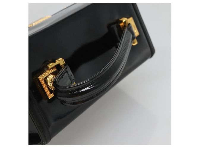 Borsa Vanity VERSACE Smalto Nero Oro Auth bs26705 D'oro - vista 7