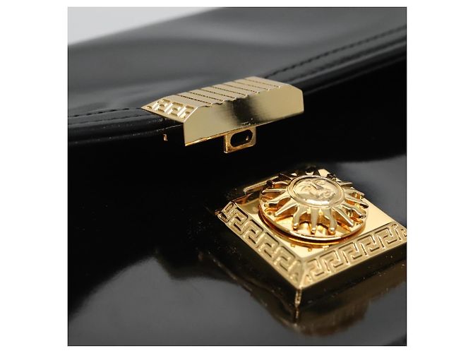 Borsa Vanity VERSACE Smalto Nero Oro Auth bs26705 D'oro - vista 9