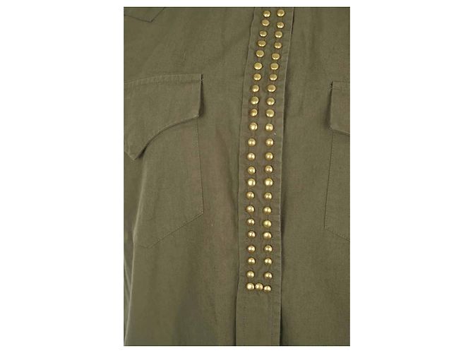 Laurence Dolige Camisa de algodón caqui - vista 2