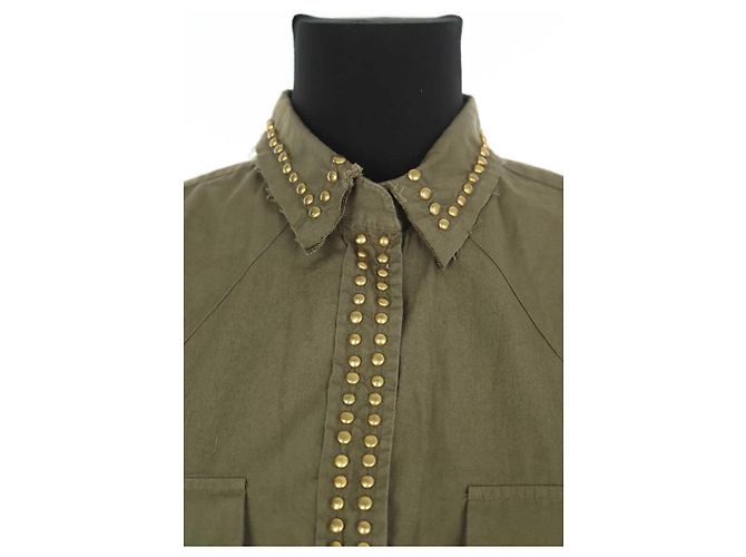 Laurence Dolige Camisa de algodón caqui - vista 3