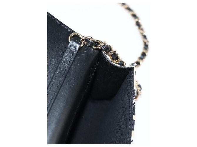 CHANEL Matelassé Bandiera a Scacchi Borsa a Spalla con Catena Nylon Beige CC Auth 125975M D'oro - vista 20