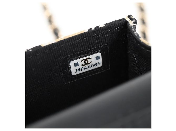 CHANEL Matelassé Bandiera a Scacchi Borsa a Spalla con Catena Nylon Beige CC Auth 125975M D'oro - vista 22